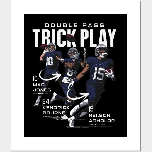 Mac Jones Kendrick Bourne & Nelson Agholor New England Trick Pass Wall Art by MASTER_SHAOLIN